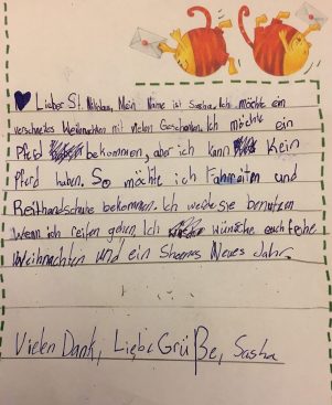 Sashas Brief an den Nikolaus