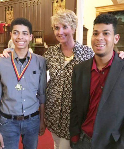 Kerstin mit Zion und Judah in Baltimore Zion Kirche Mai 2018, Foto: Este Contreras